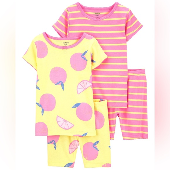 Carter’s 4-Piece Snug Fit T-shirt and Shorts Pajama Set - Picture 1 of 5